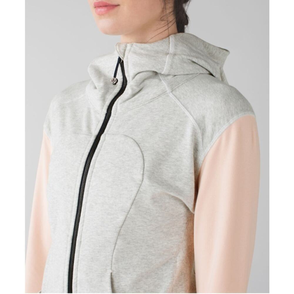 Lululemon On The Daily Hoodie French Terry Jacket Women S 6 Heathered White Pink - Picture 3 of 13